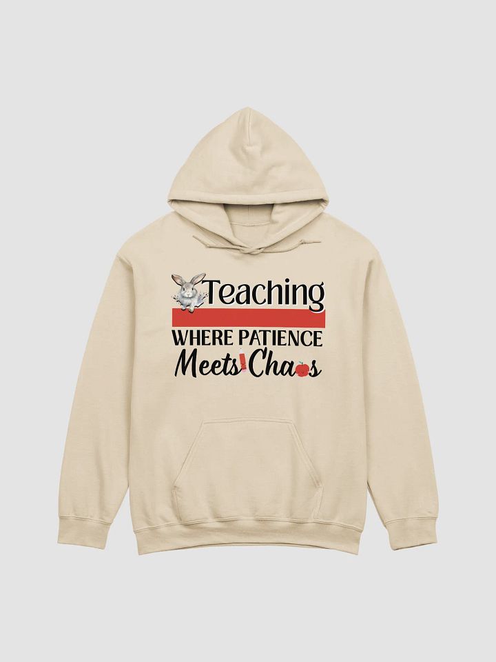Bunny Teaching Where Patience Meets Chaos, Teachers Gildan Hoodie product image (2)