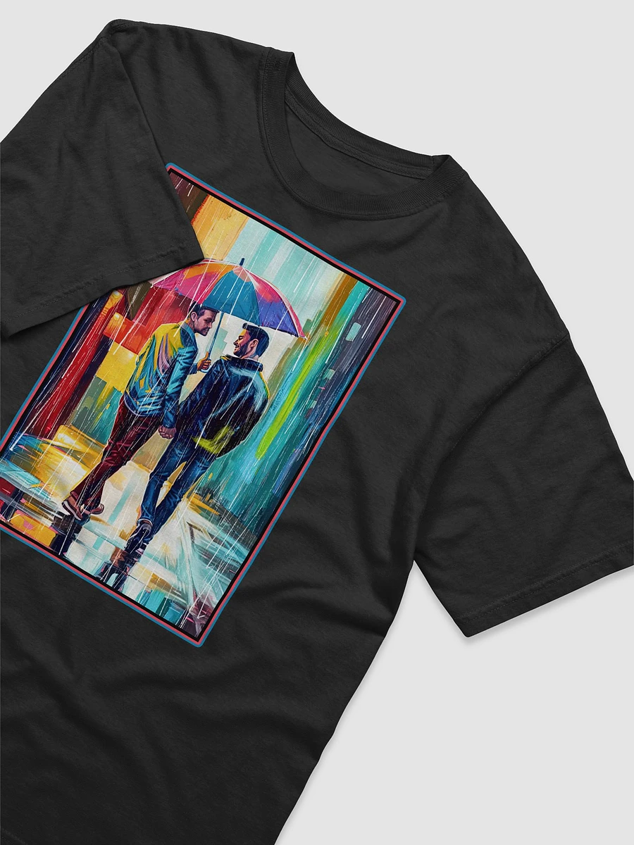 Gay Couple In The Rain – Colorful Two Hearts T-Shirt product image (15)