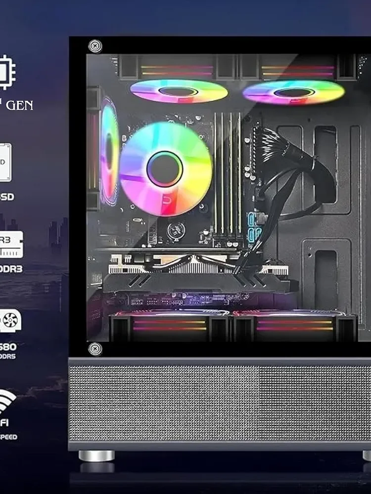 CHIST Gaming Desktop, 11th Gen Core i5-11400F 6 Core 12Threats, 32GB RAM, 1TB NVMe SSD, GT 730 4GB Graphic Card GDDR5, 24 IPS Brazel Monitor Keyboard Mouse,Wi-Fi, Windows 11 Pro product image (1)