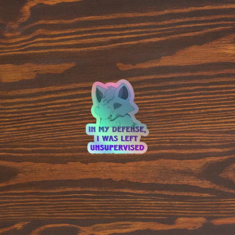 In my defense Holographic sticker product image (5)