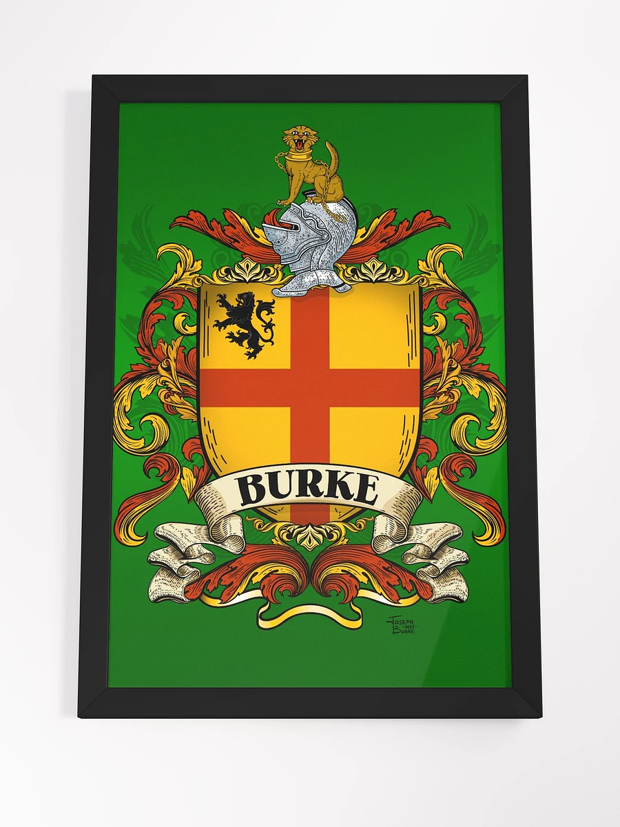 The Burke Family Coat of Arms Crest Framed Print product image (4)
