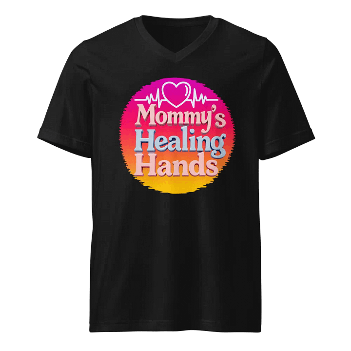 Mommy's Healing Hands Heartbeat v-neck tee product image (1)