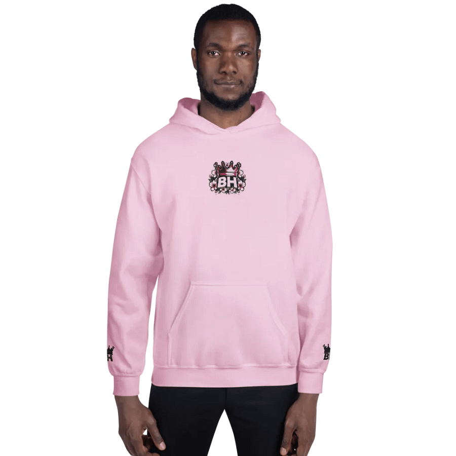 Box Head Embroidered Floral Logo Pink Hoodie product image (9)