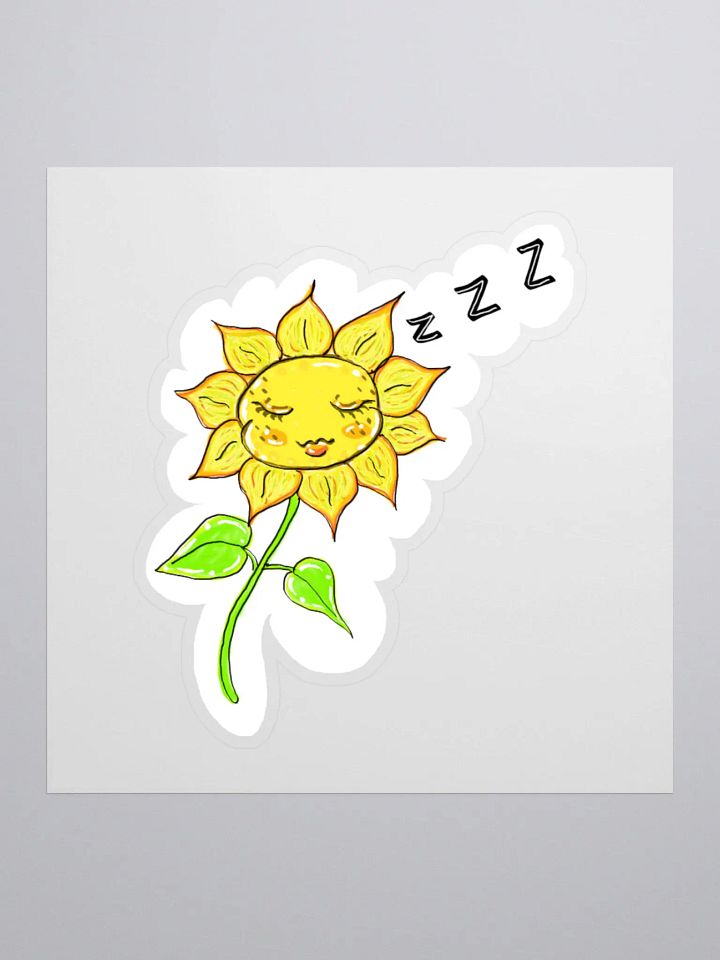 Sleepy Sunflower kiss cut sticker product image (1)