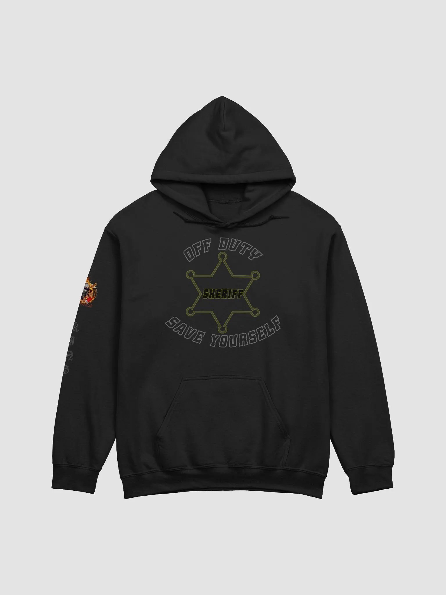 "Off Duty, Save Yourself" Sheriff Hoodie product image (5)