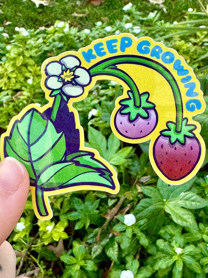 "Keep Growing" Strawbaby Sticker product image (1)