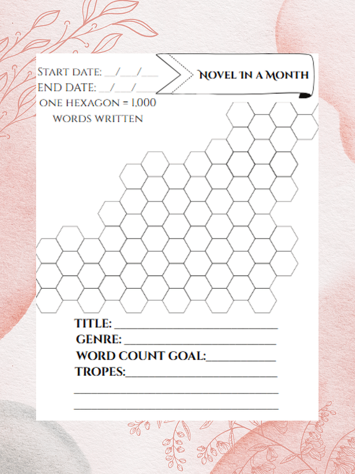PDF Download: Novel in a Month Word Count Tracker product image (2)