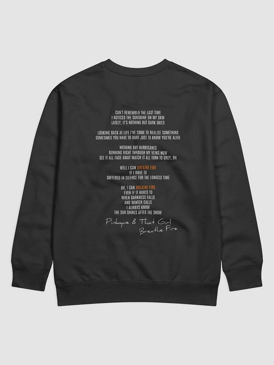 PINKQUE X THAT GIRL | BREATHE FIRE UNISEX PREMIUM COTTON SWEATSHIRT [COLLAB SERIES] (LOGOS FRONT & LYRICS BACK) product image (2)