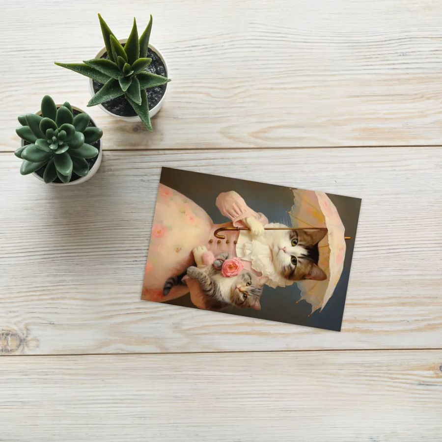 Whimsical Vintage Feline Greeting Card product image (12)