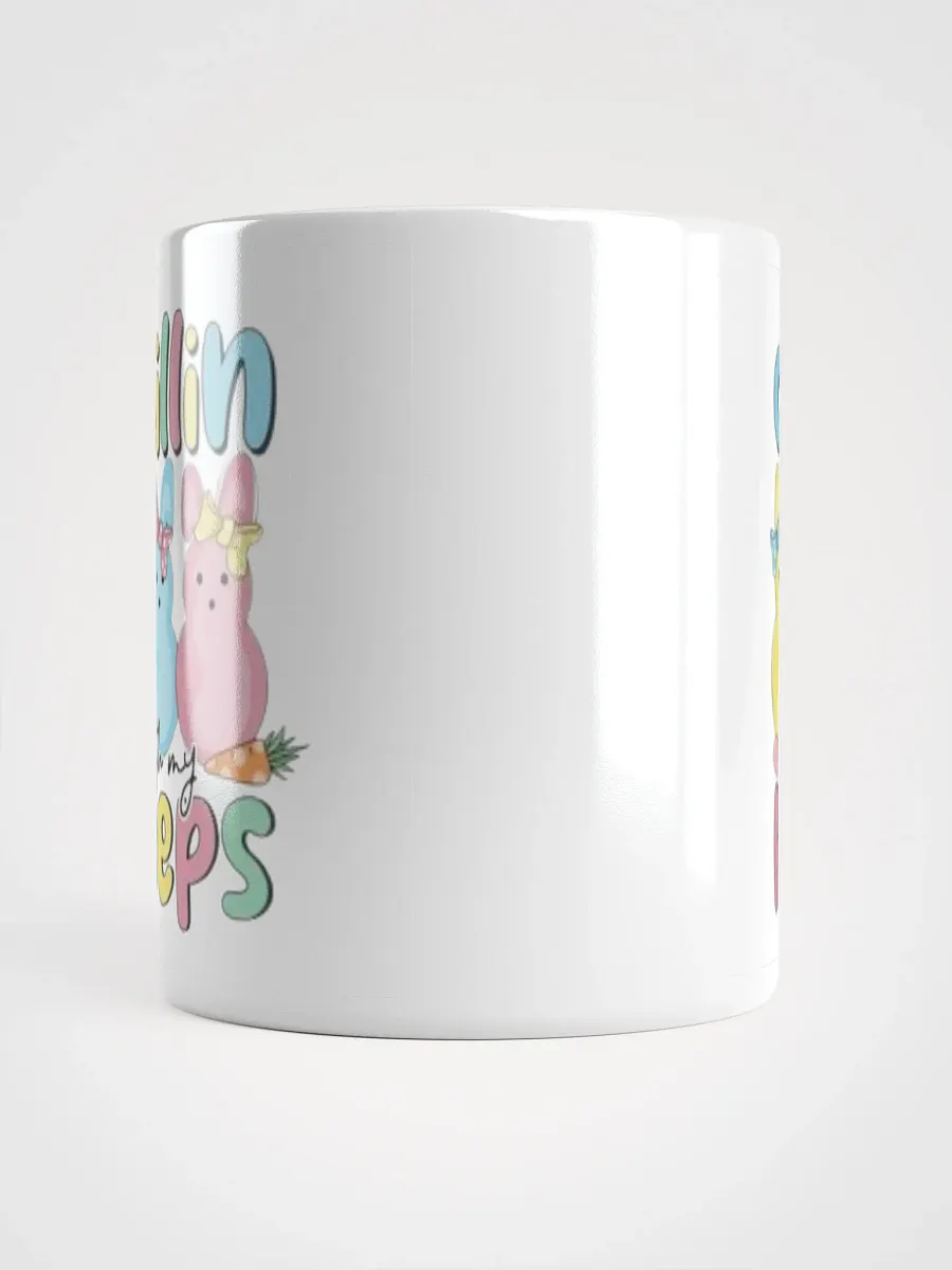 White Glossy Mug Cute Peeps product image (5)