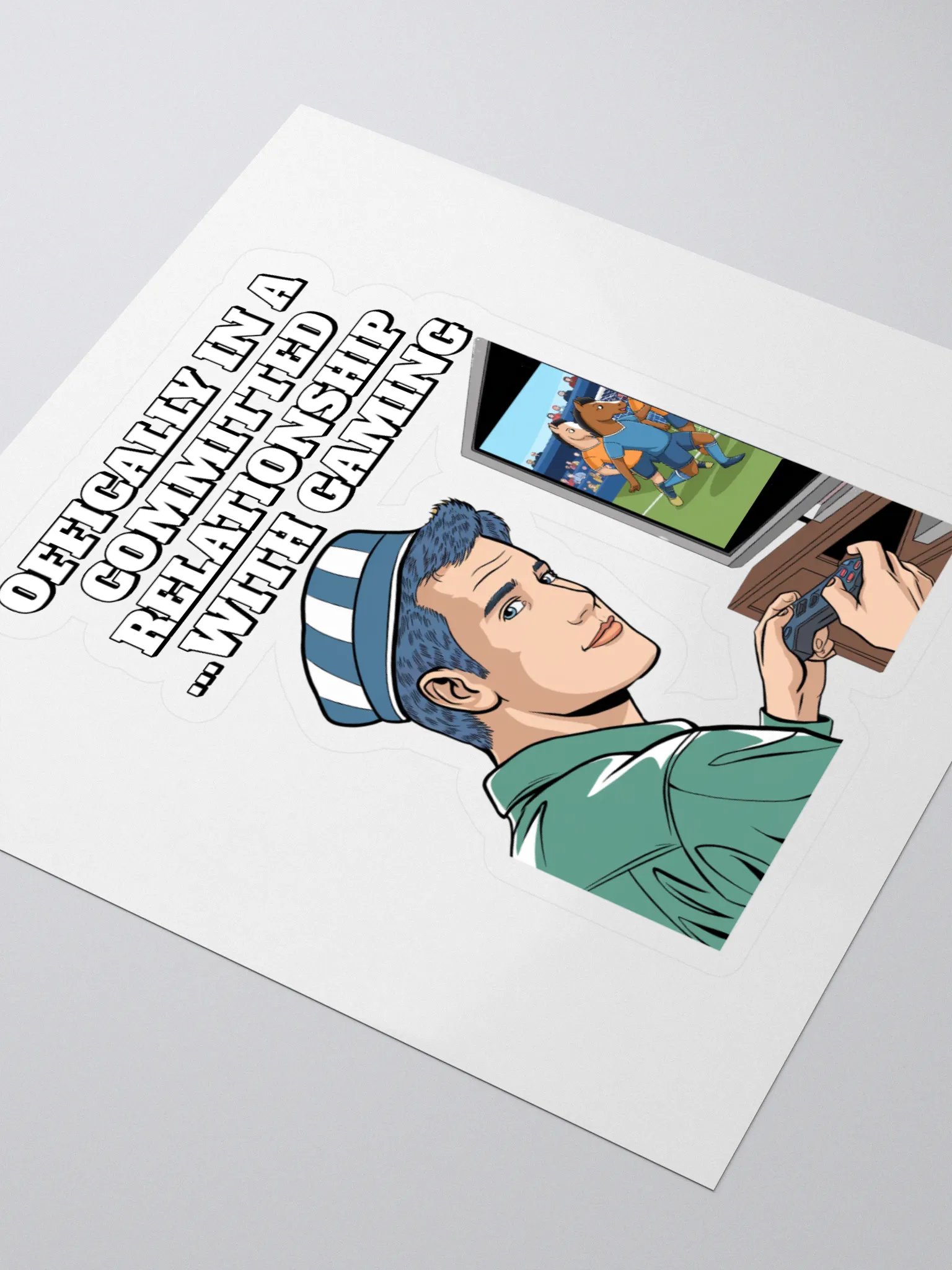 Offically In A Committed Relationship...With Gaming Funny Sticker product image (3)