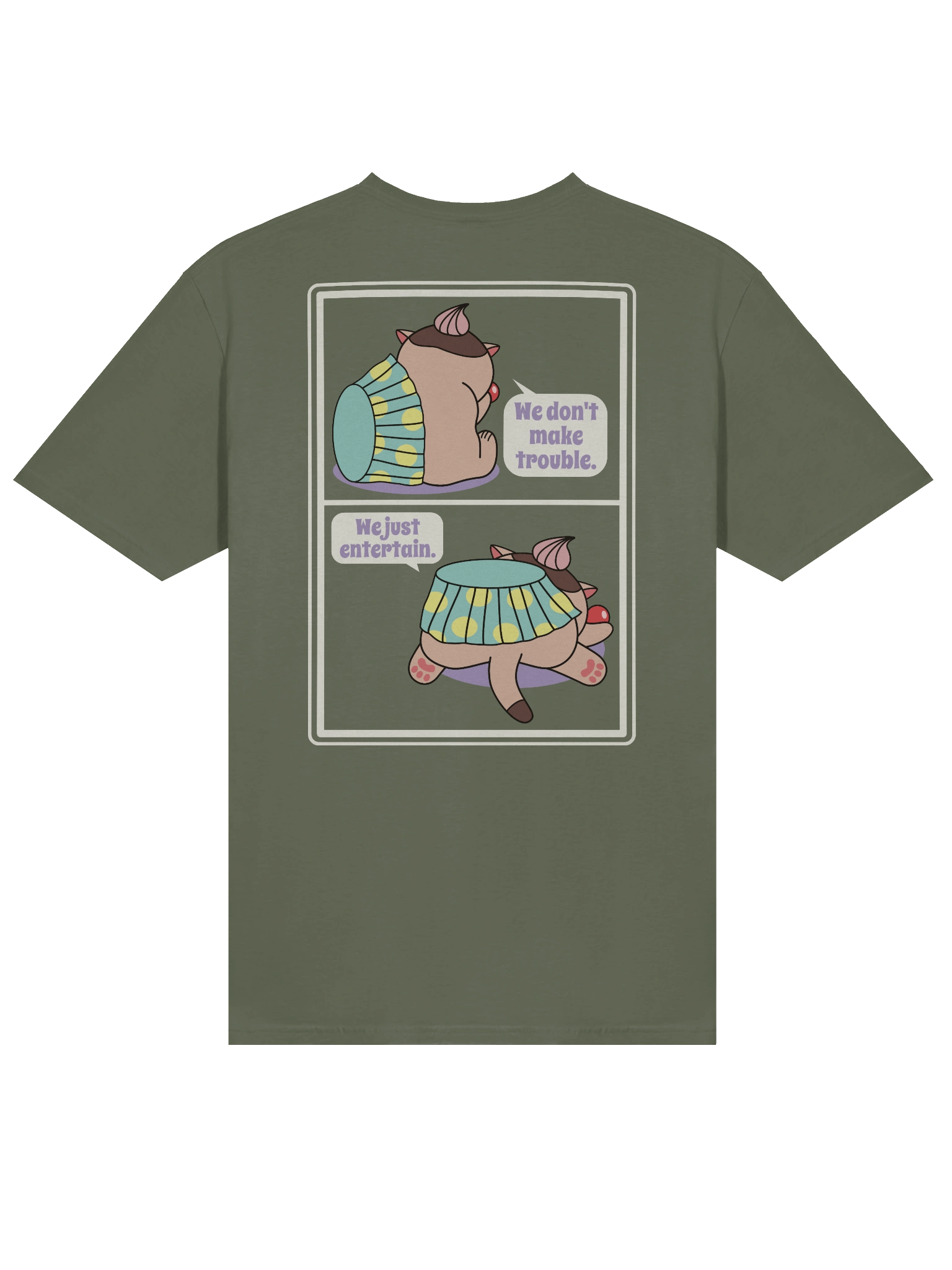 Sweet Trouble (Cupcake Cat - Left Chest and Back Prints) - Unisex Adult Super Soft Lightweight T-shirt product image (1)