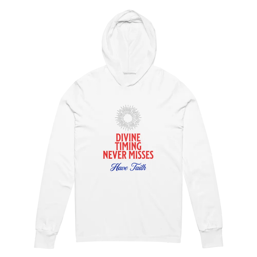 Divine Timing Hooded Long Sleeve Tee Unisex product image (2)