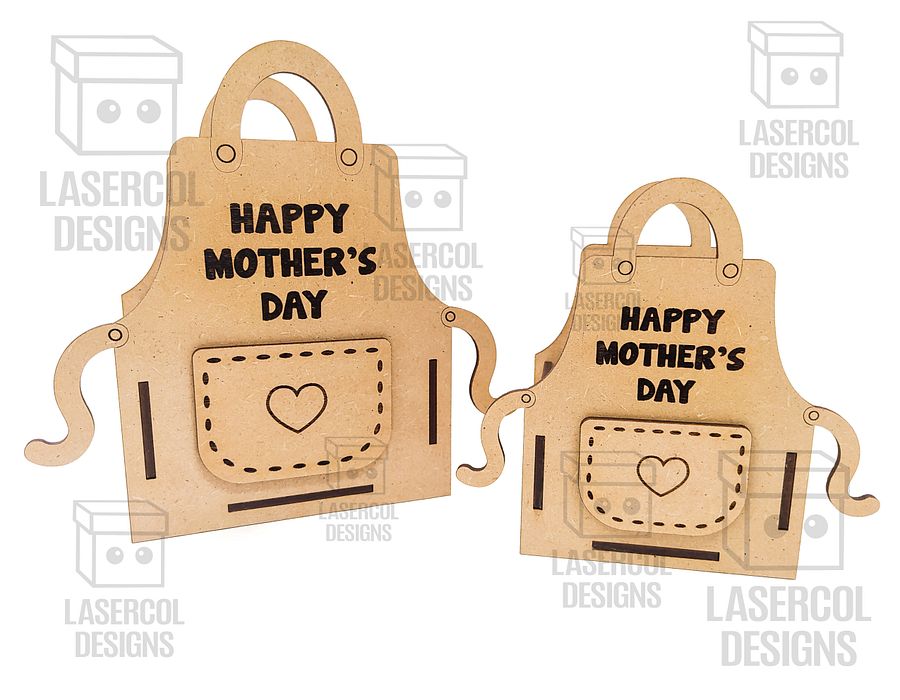 Mother's Day Gift Basket (3 Sizes) Apron Shaped Basket - Laser Cut Files product image (5)