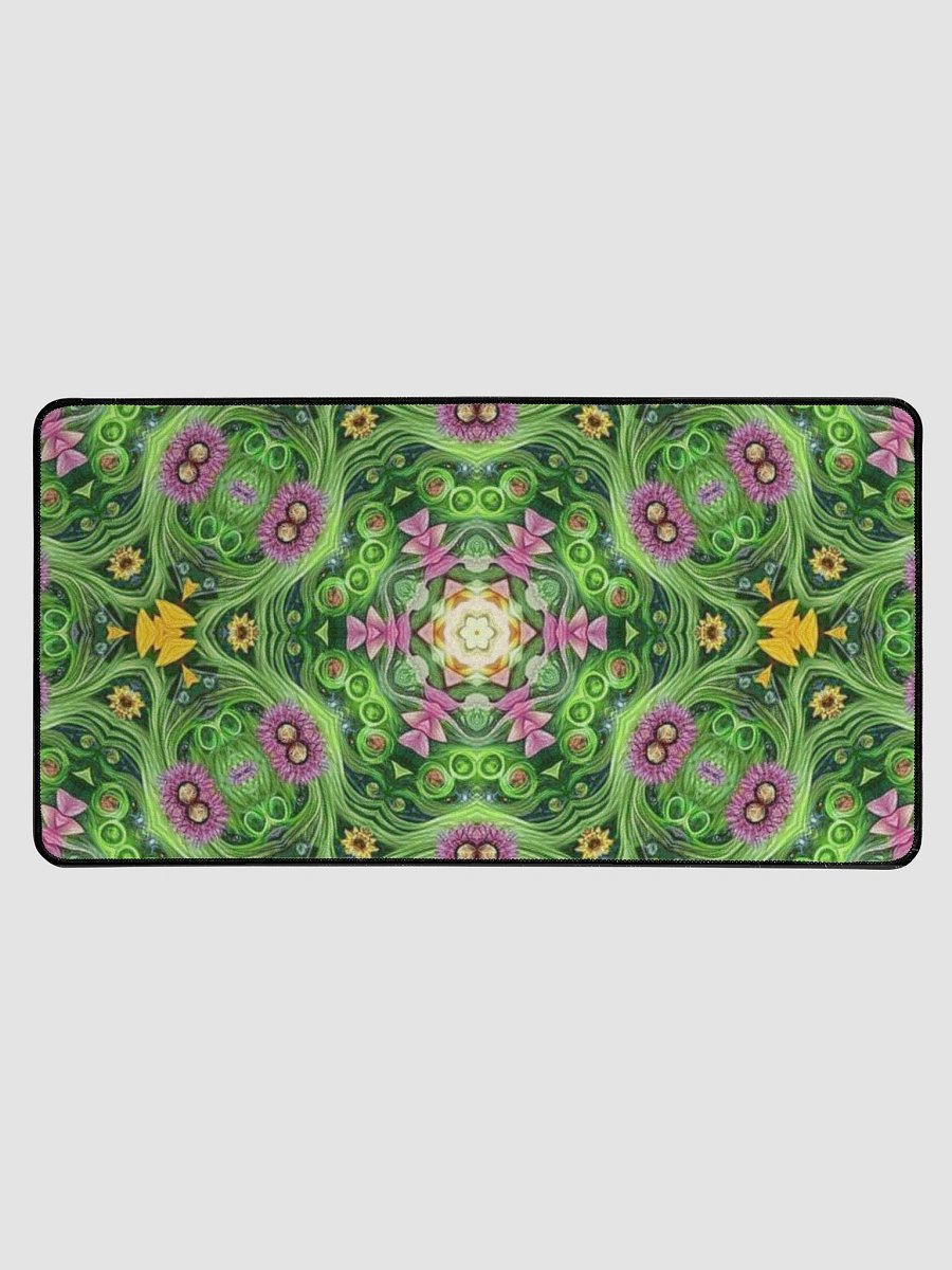 Green Floral Kaleidoscope Desk Mat product image (1)