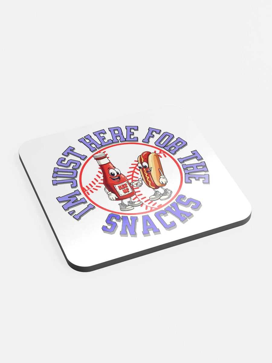 Im Just Here For The Snacks Baseball Buddies Cork Coaster product image (3)