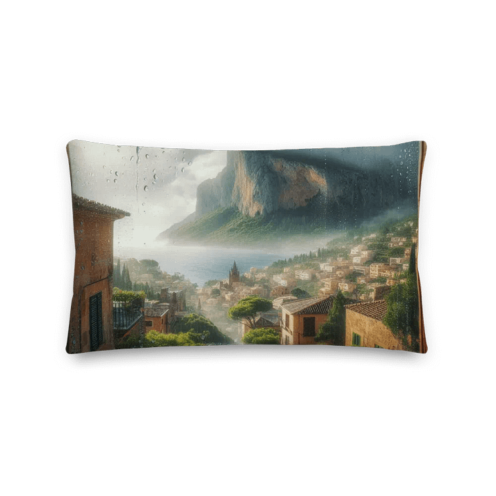Rainy Day Mediterranean Escape Pillow | AI Design product image (2)