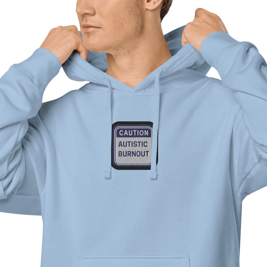 CAUTION: ASD BURNOUT embroidered pigment hoodie (navy bubble design) product image (6)