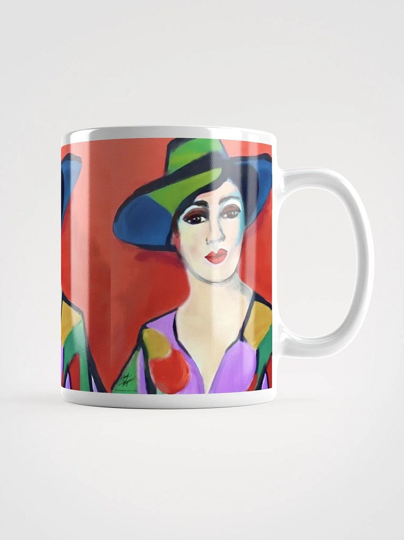 Donna with Hat White Glossy Mug
