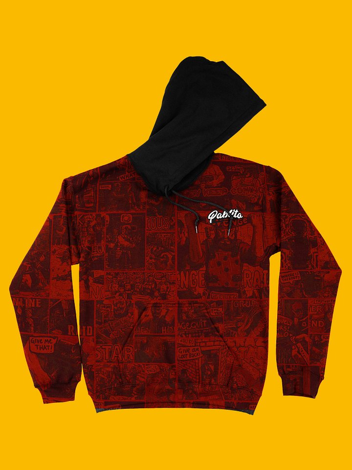 Red Thumbnail Collection Hoodie (Black Hood) product image (1)
