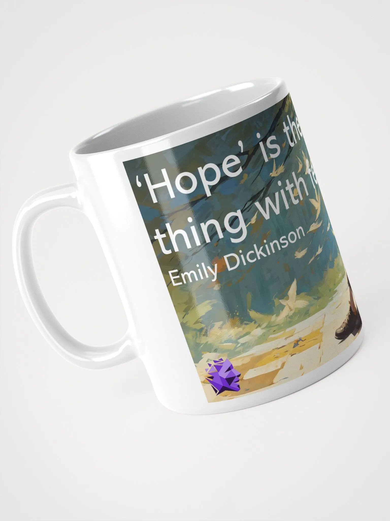Hope is the thing with feathers White Mug product image (3)