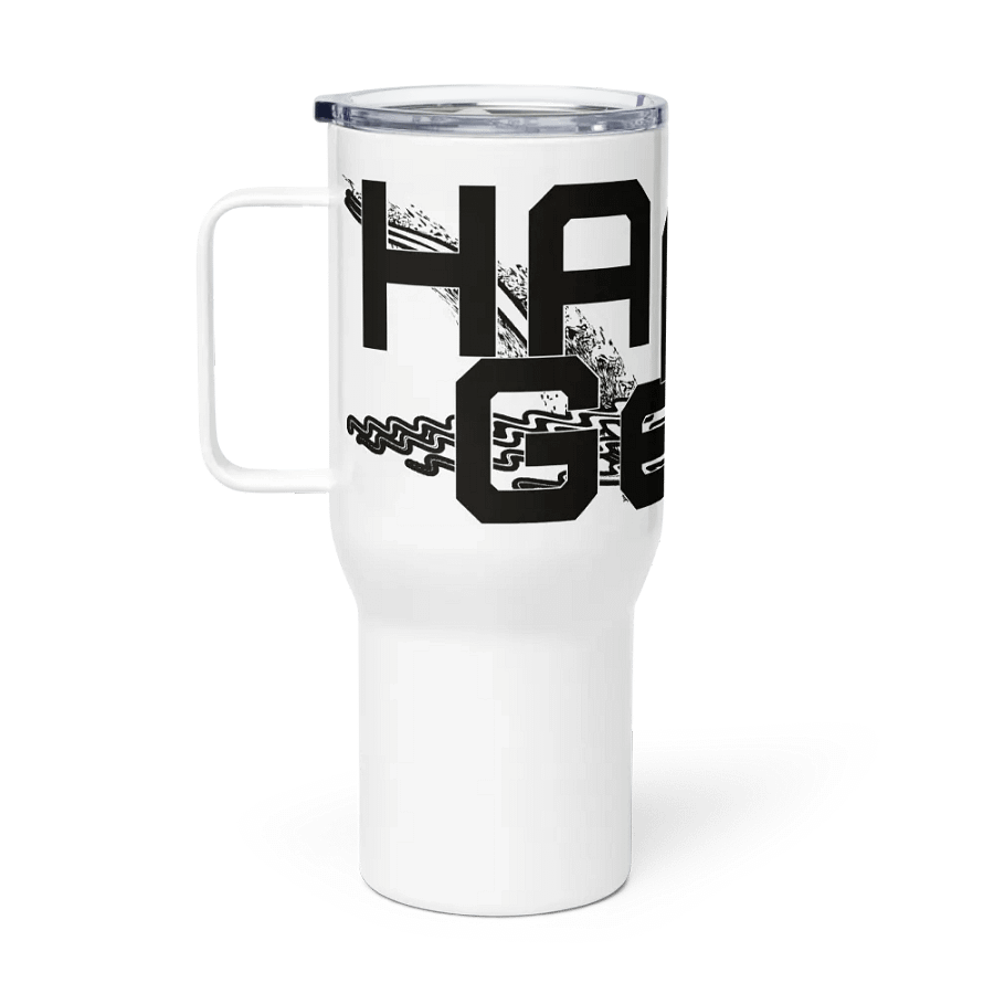 Travel Mug with a Handle - Black HApex Gear White Logo product image (1)