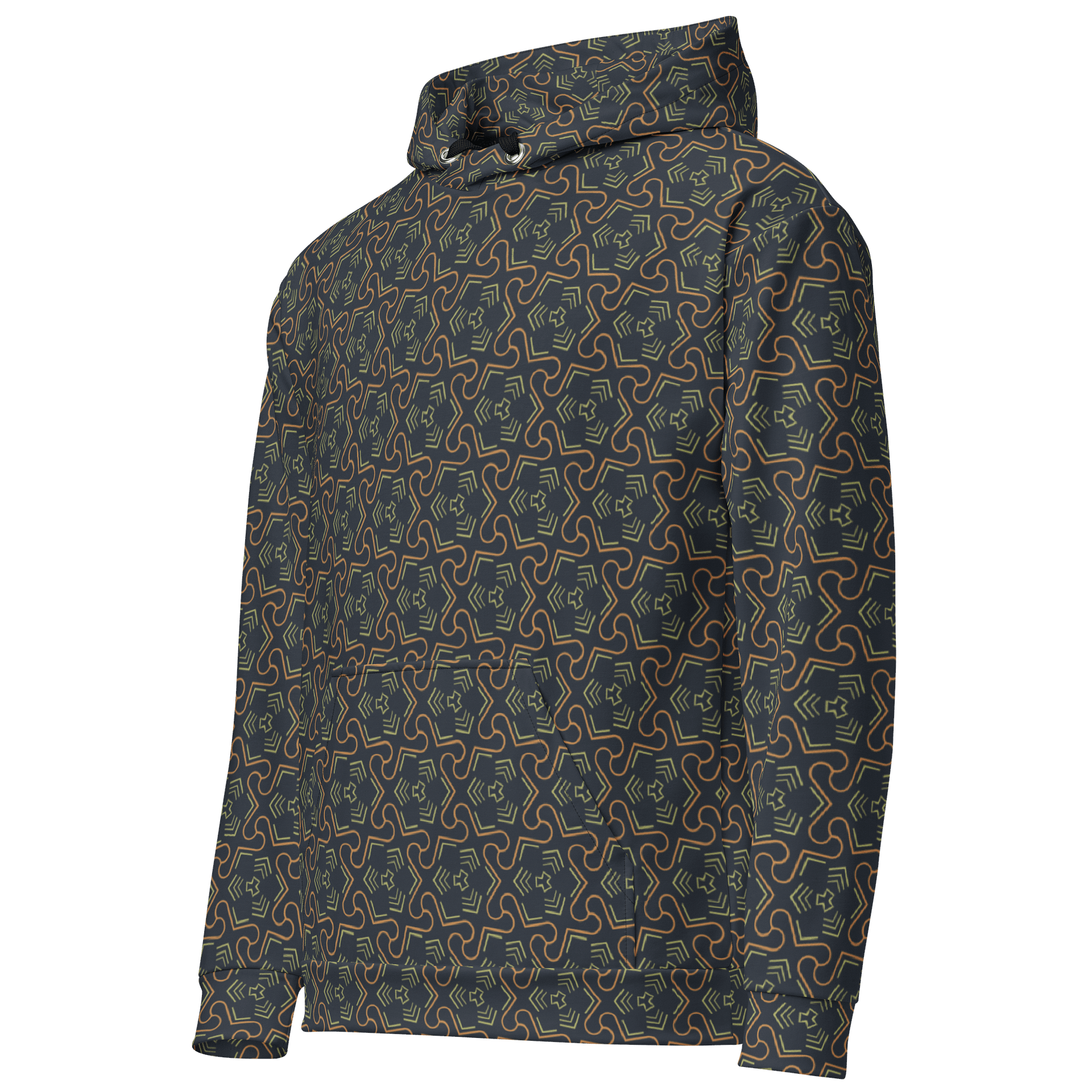 Groovy Grove Geometric Allover Print Hoodie for Men and Women product image (2)