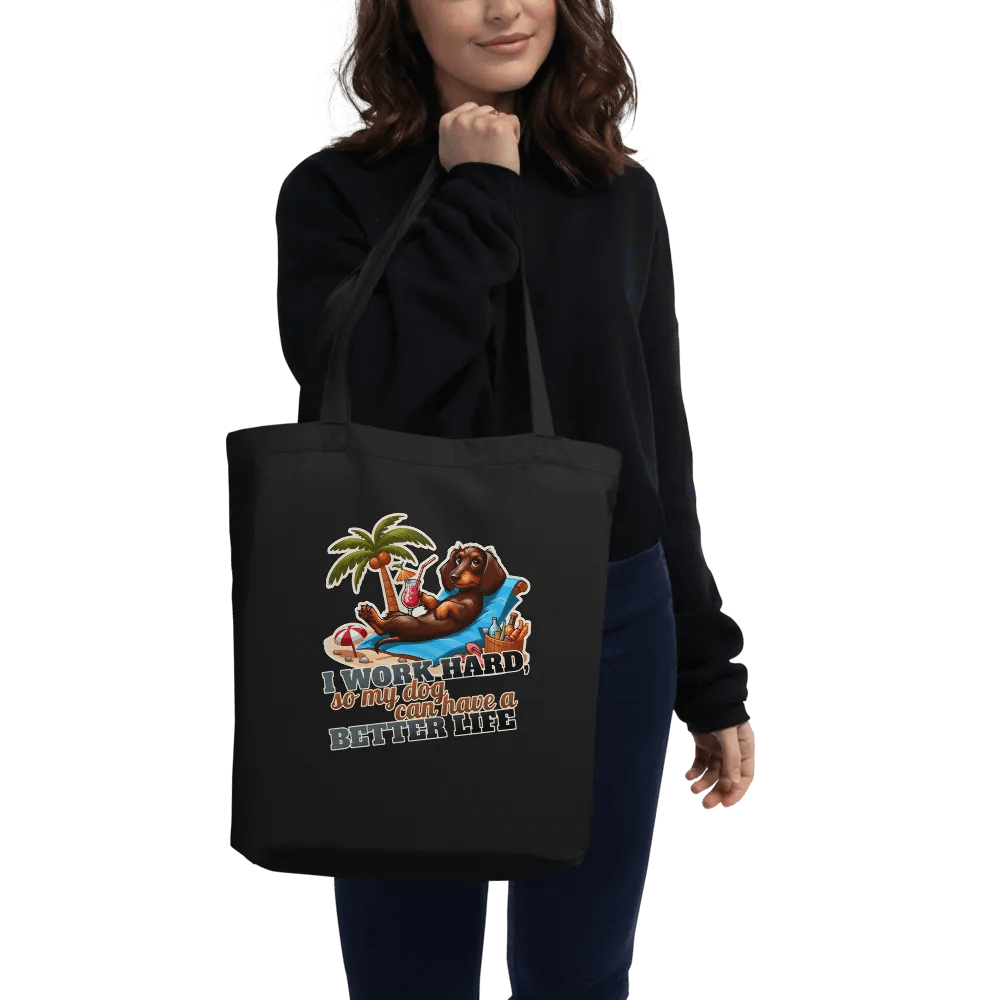 Work Hard – Dachshund Eco Tote Bag product image (3)