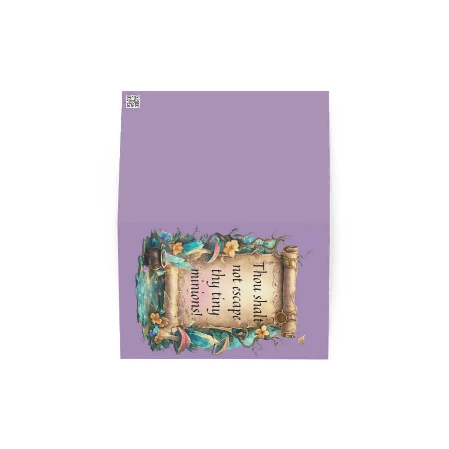 Funny Mom Greeting Card – “Thou Shalt Not Escape Thy Tiny Minions!” product image (3)