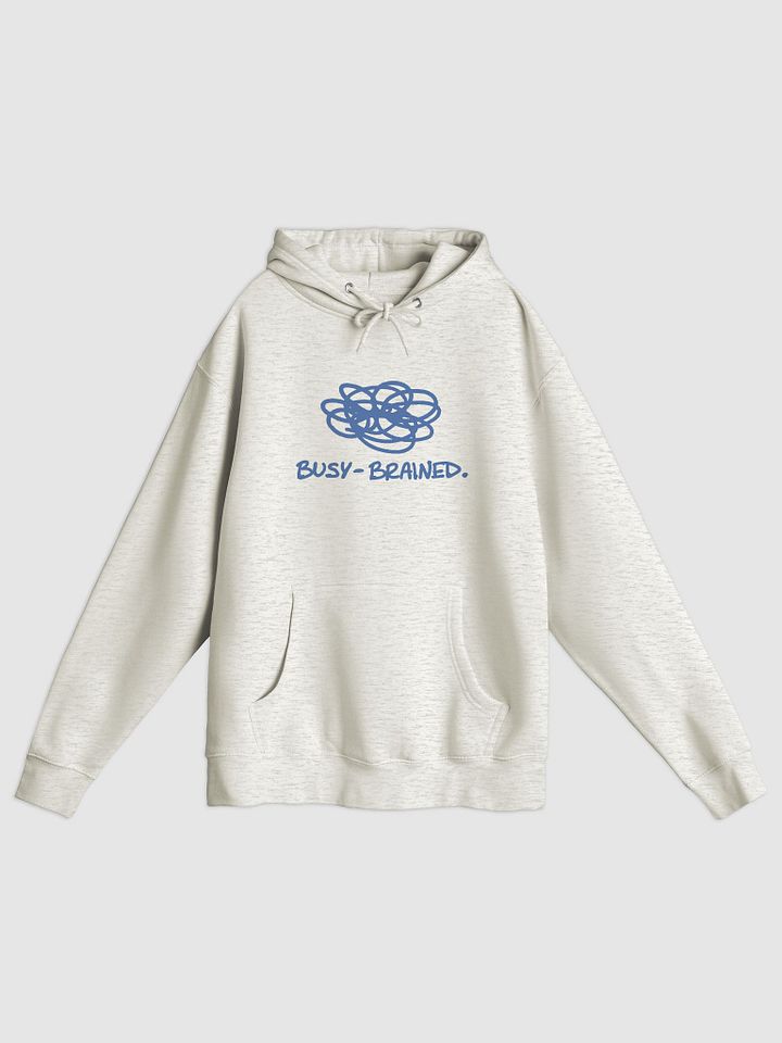 BUSY-BRAINED (teal design) printed premium pullover hoodie product image (7)