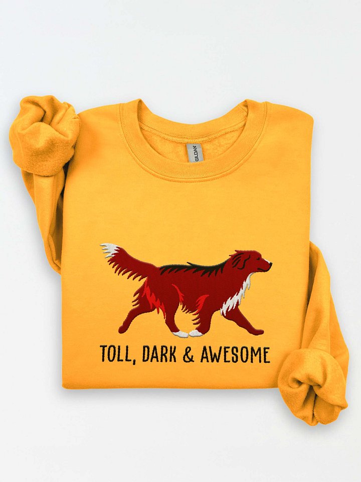 Toll, Dark, & Awesome Sweatshirt (Embroidered) of a Nova Scotia Duck Tolling Retriever(Dark Red) product image (1)