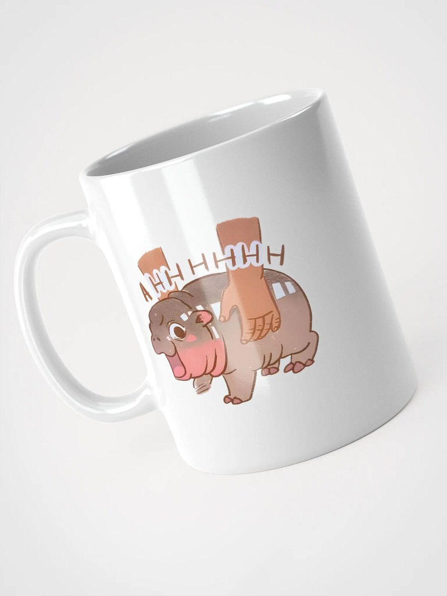 Ahhhh Moo Deng Surprised Hippo Comic White Glossy Mug product image (3)