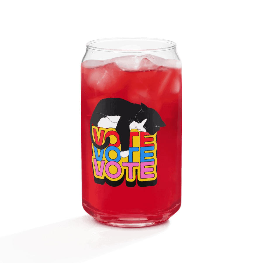 Slumbering Cat Vote Can-Shaped Glass product image (6)