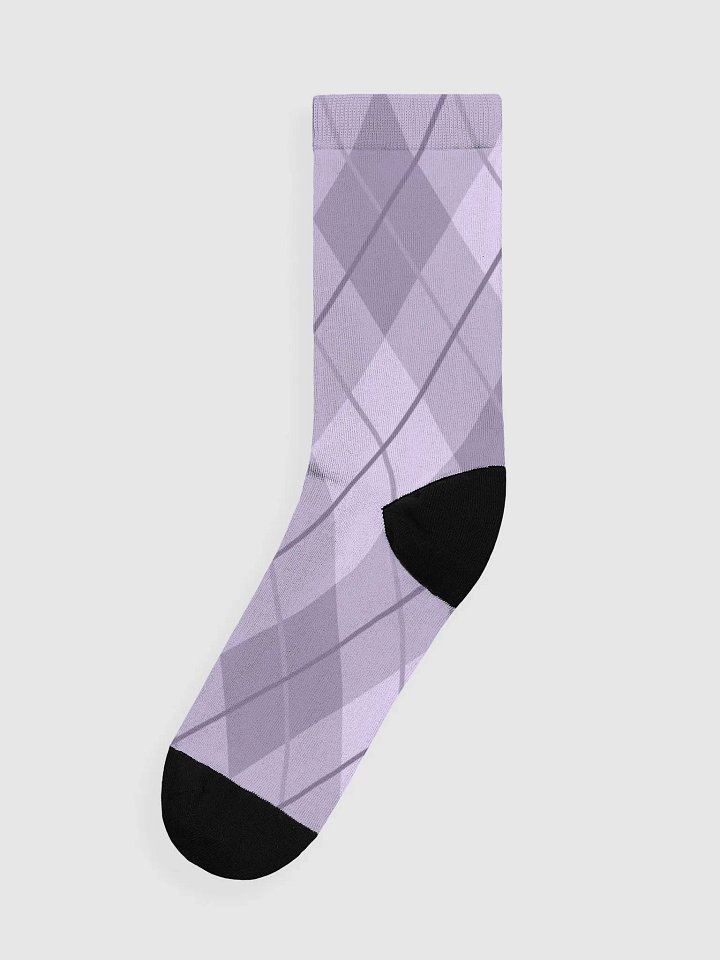 Lilac Argyle Crew Socks product image (1)