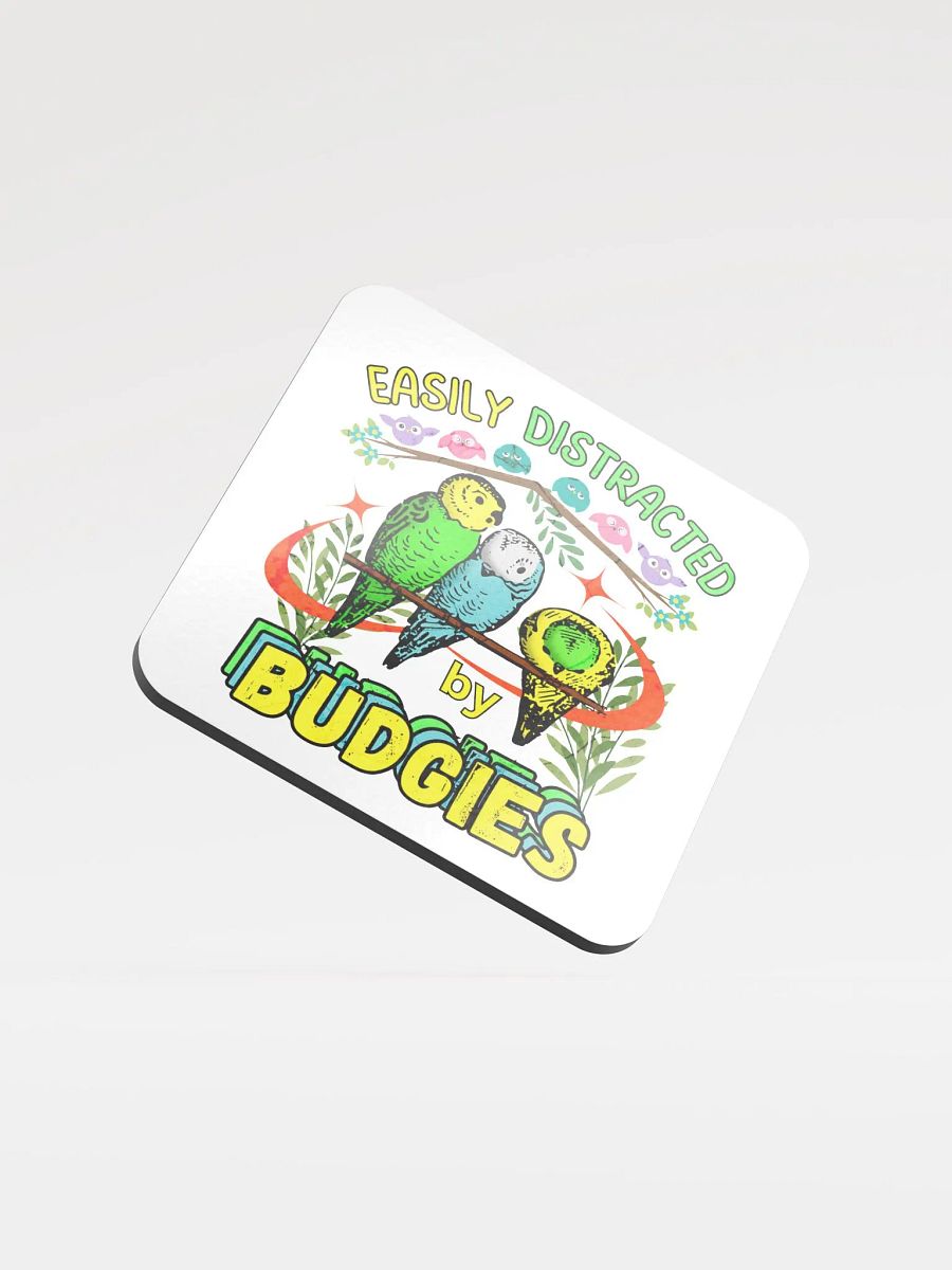 Easily Distracted By Budgies Paradise Glossed Coaster product image (1)