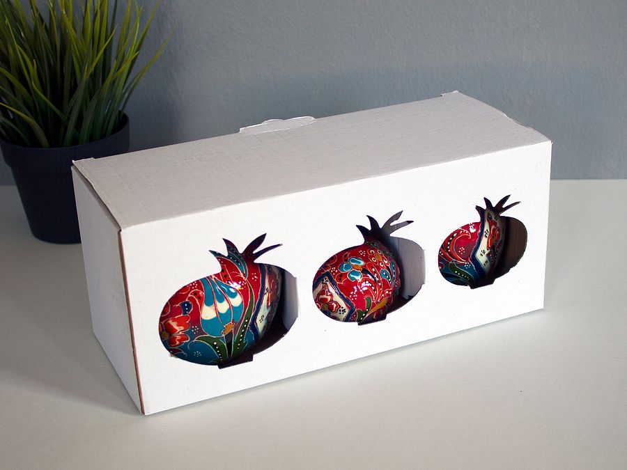 Decor 3-piece Pomegranate Handmade Ceramic set — handmade pottery product image (7)