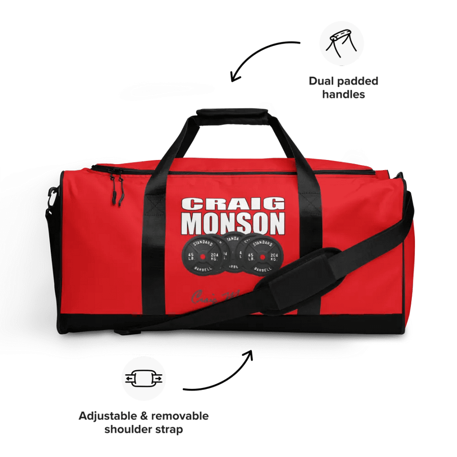 Craig Monson Barbell Signature Collection Red Gym Bag product image (12)