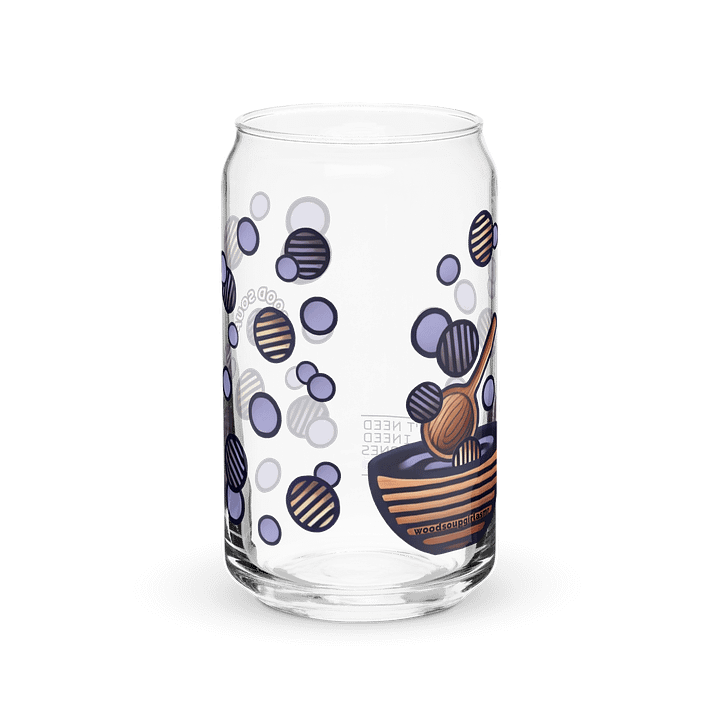 Can Shaped Glass with Lid & Straw - Wood Soup product image (2)
