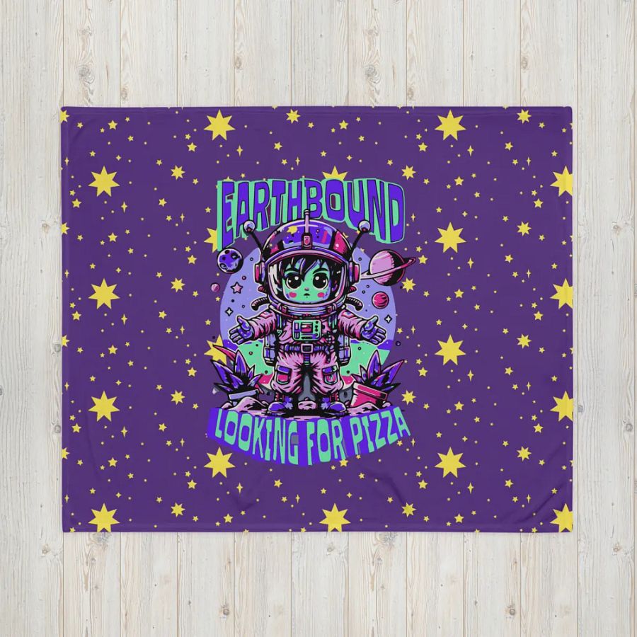 Cosmic Pizza Adventure Throw Blanket product image (7)