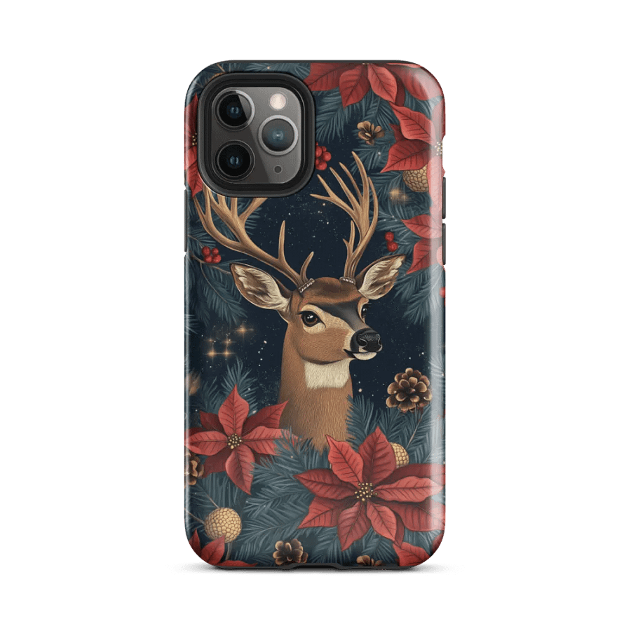 Christmas Deer Poinsettias - Tough Phone Case product image (2)