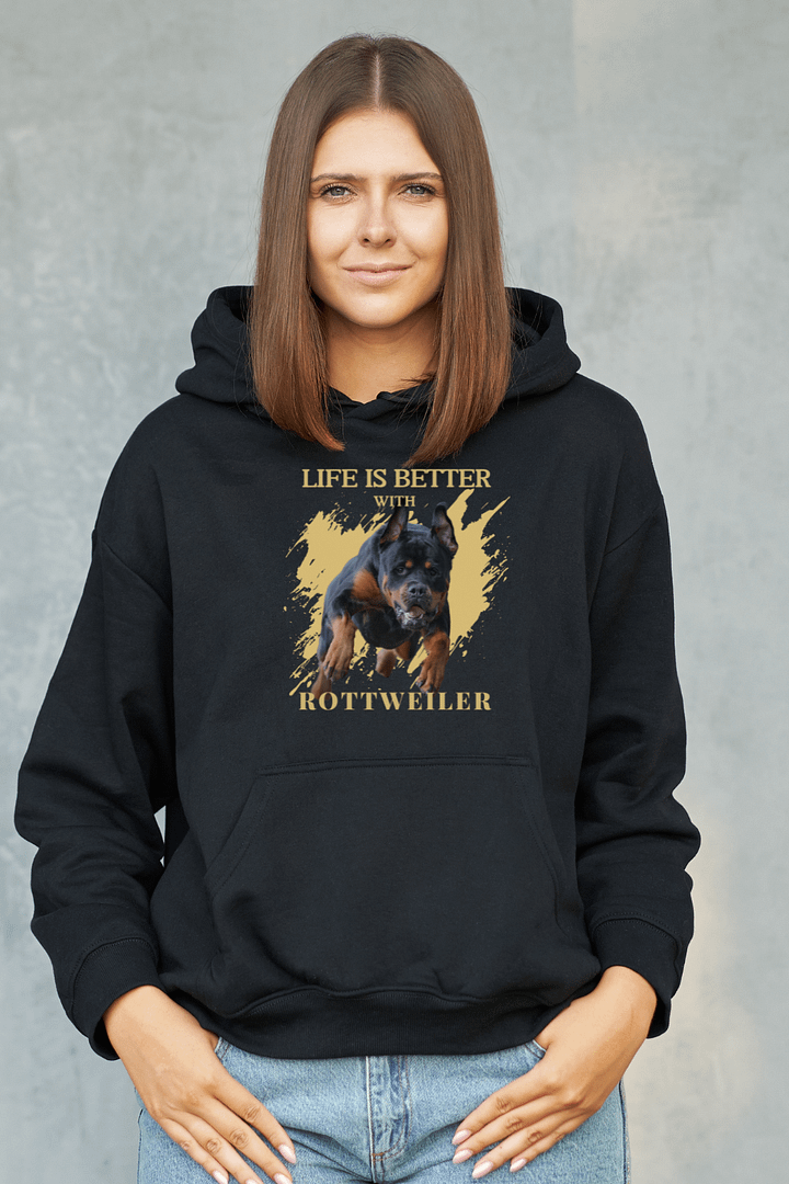 Life Is Better With Rottweiler Gold Color Hoodie product image (1)