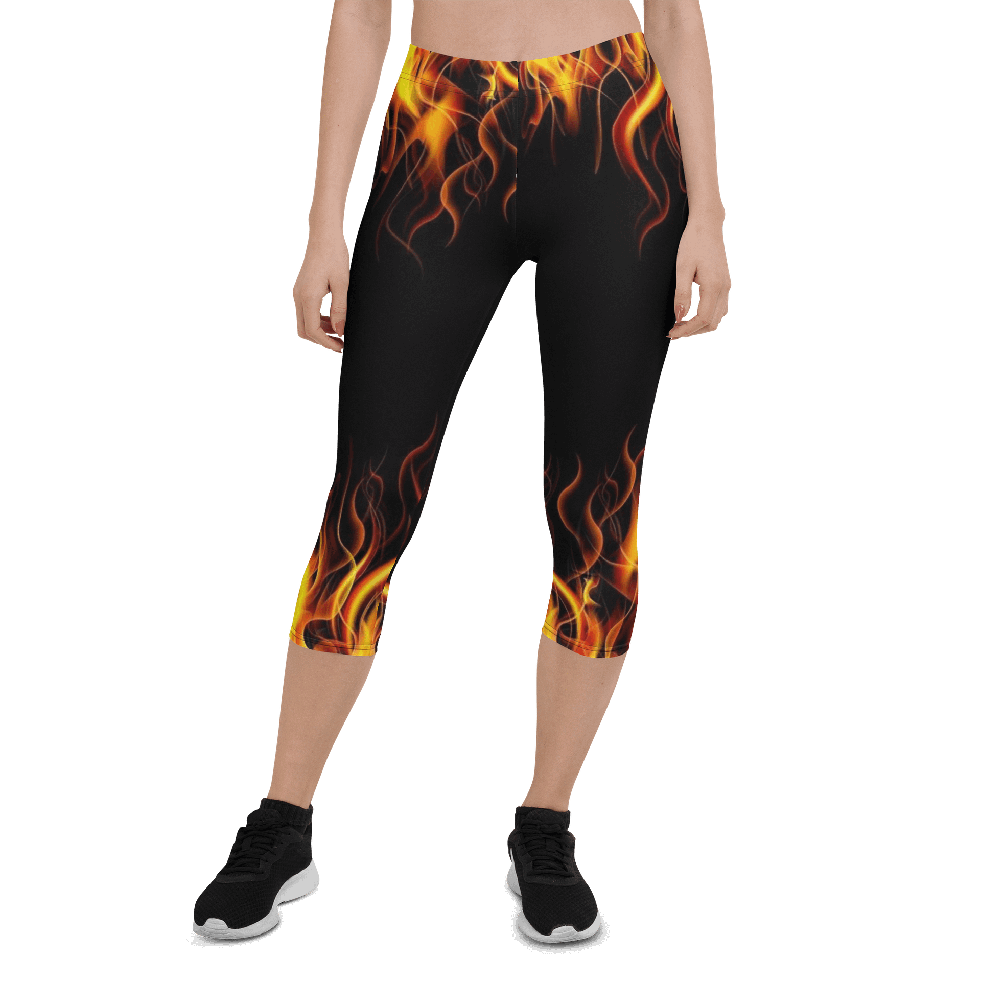 Flame Pattern Print Capri Leggings product image (1)