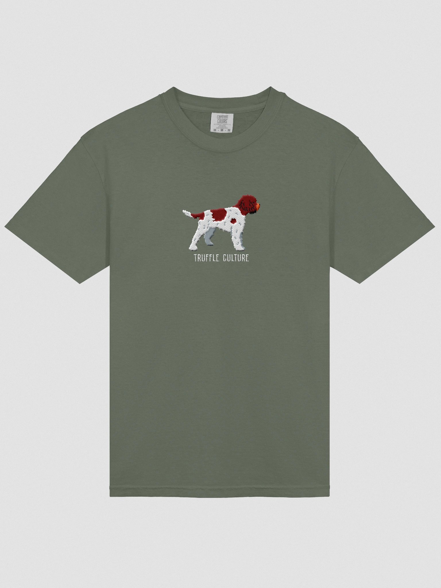 Truffle Culture T-Shirt(Embroidered) of a Lagotto Romagnolo(Liver & White) product image (6)