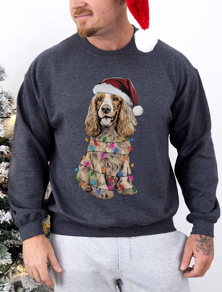 Funny Cocker Spaniel Christmas Sweatshirt for Cocker Spaniel(Orange & White) Paw-rents product image (1)