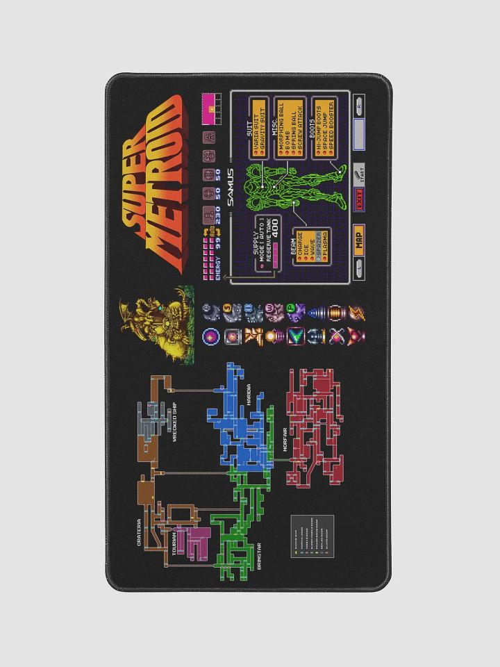Map & Samus Desk Mat (12 x 22) product image (2)