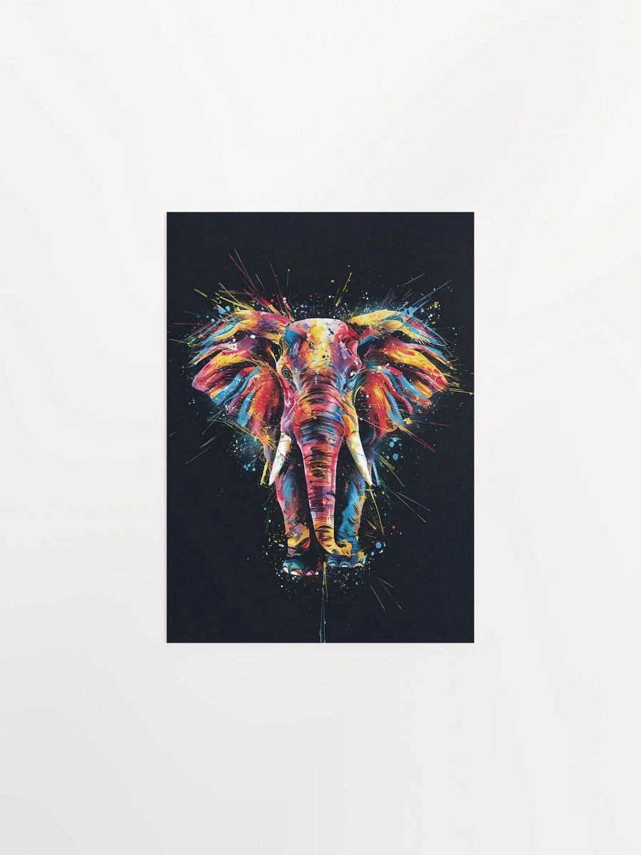 Savana Series - Colorful Elephant Wall Art Print, Vibrant Abstract Animal Painting, Home Decor, Large Poster product image (1)