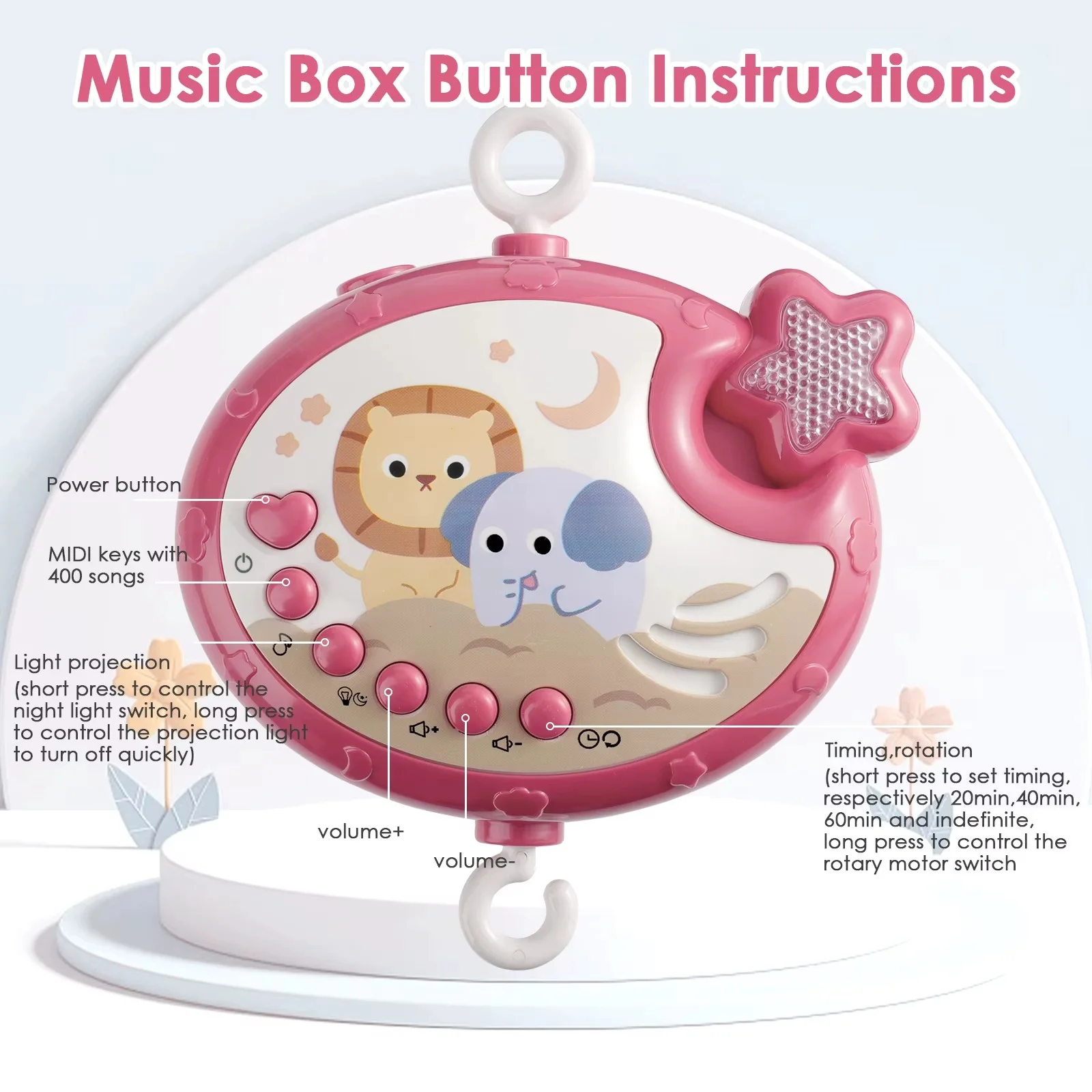 Cozibee Musical Crib Mobile – Sweet Dreams with Light & Melody product image (2)
