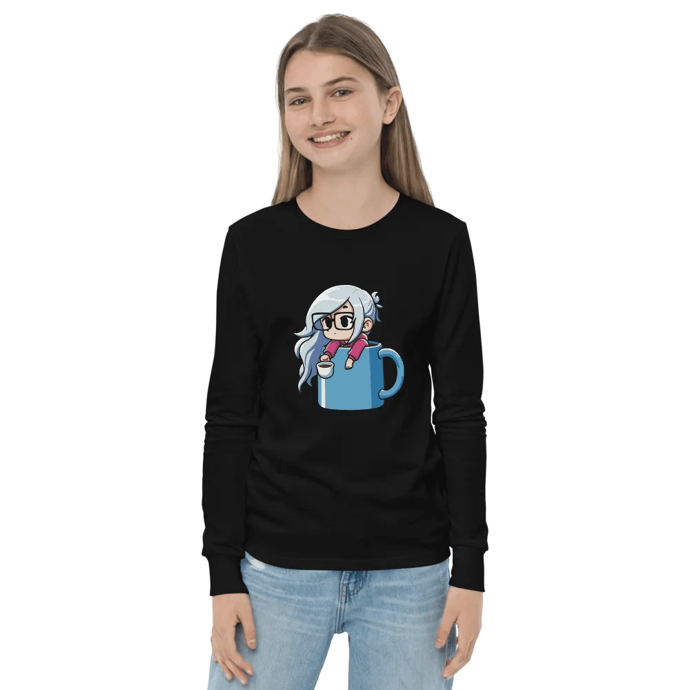 Coffee Lover's Chibi Long Sleeve Tee product image (2)