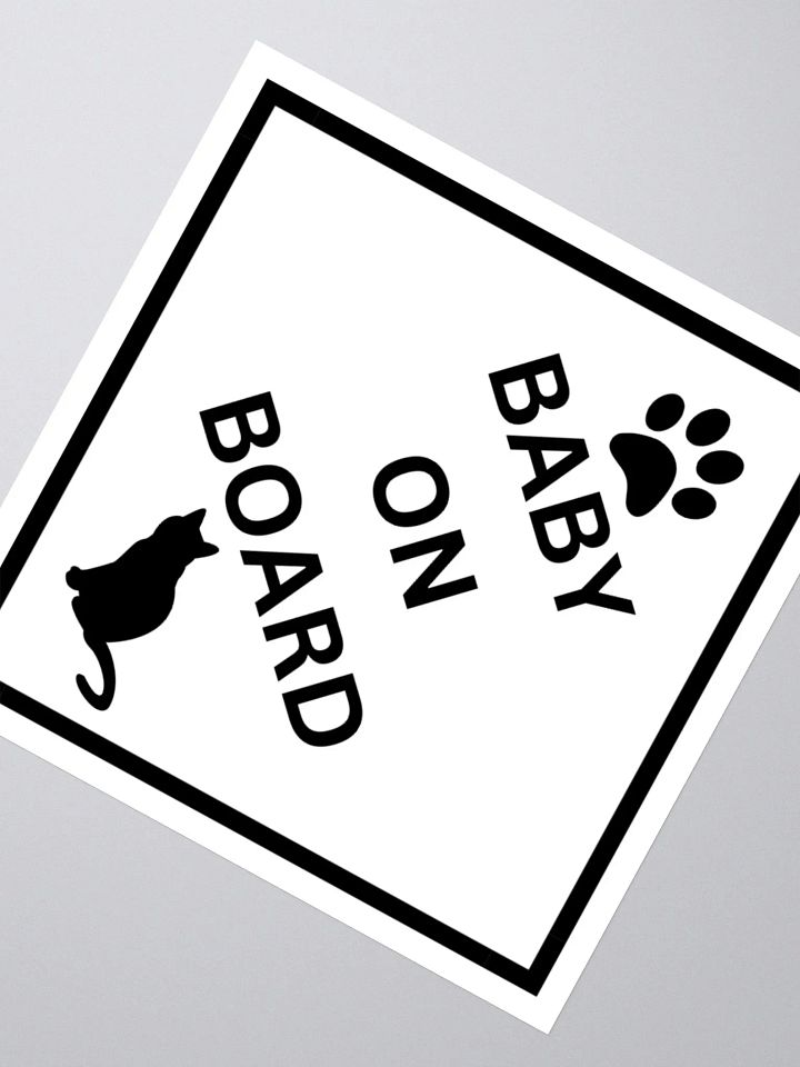 Cat Baby on Board Sticker - Black on White product image (8)