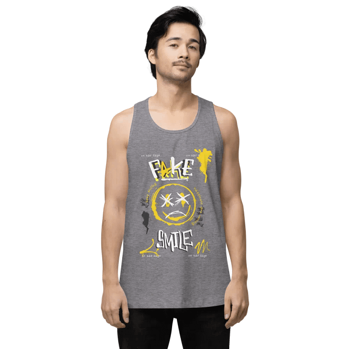 Fake Smile | Cotton Heritage Men's Premium Tank Top product image (9)